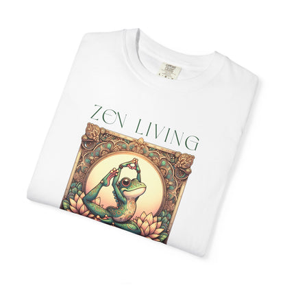 Green Yoga Frog Zen Living Unisex T-Shirt, Casual Wear, Highlander Fan Gift, T-Shirt Printify