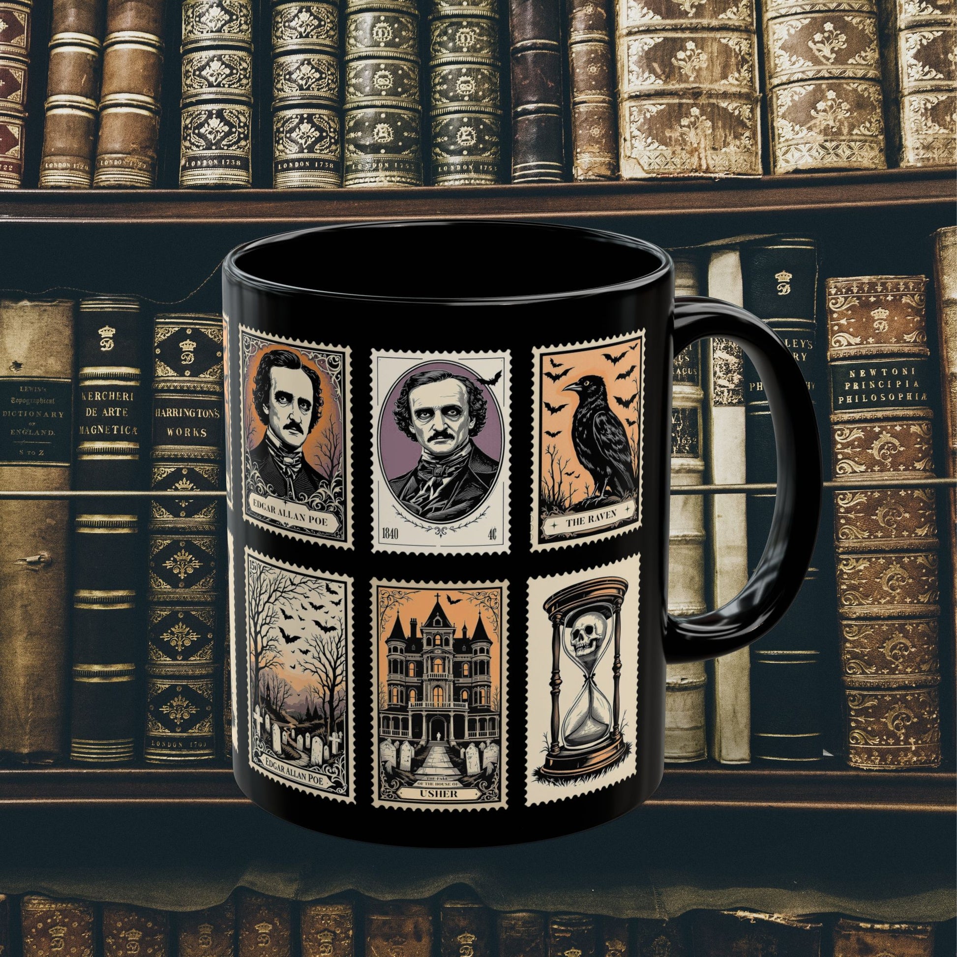 Edgar Allan Poe Mug Gothic Literary Gift For Book Lover Dark Academia Macabre Fall Coffee Cup Halloween Poetember Party Gift For Bookclub Mug Printify 11oz