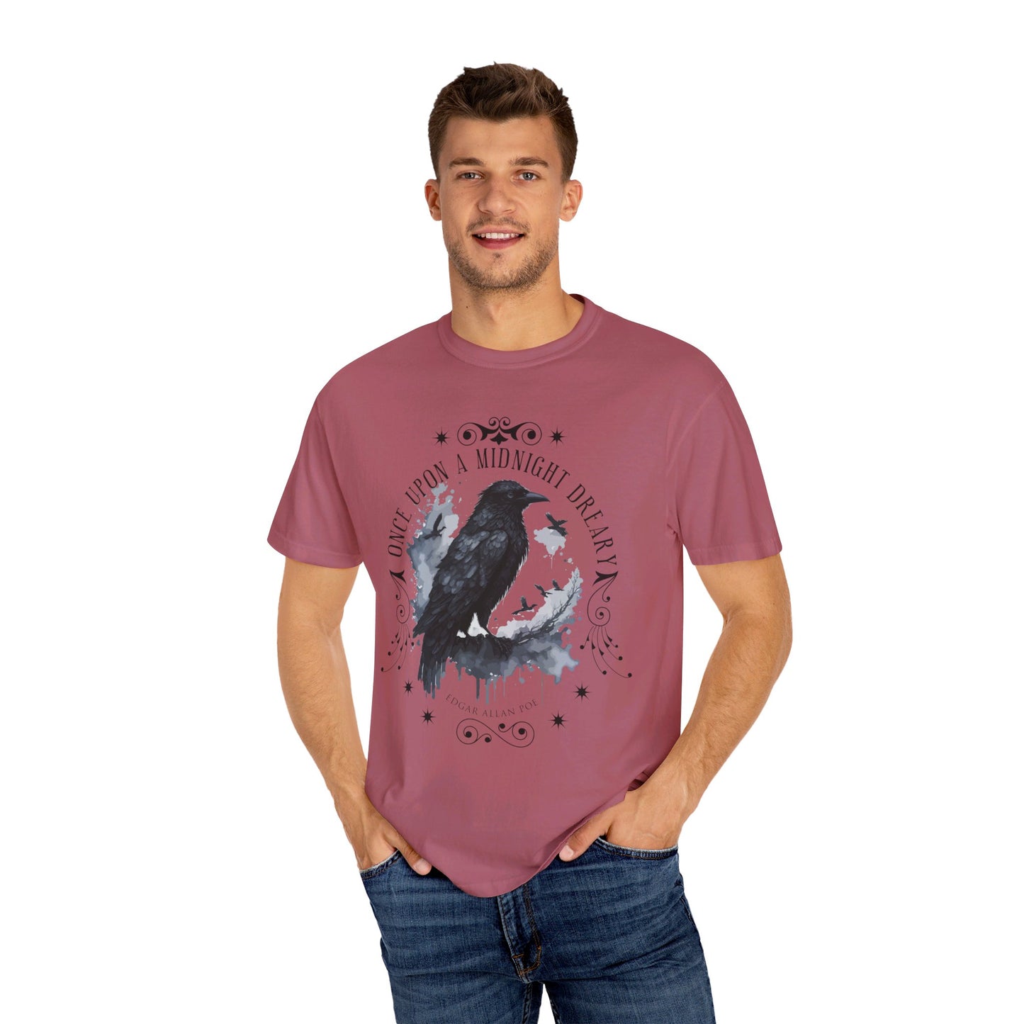 Edgar Allan Poe Shirt, The Raven Nevermore Poet, Poetry Lover Tee, Book, Reading Lover Shirt, Gothic, Light Academia Gifts, Comfort Colours T-Shirt Printify   