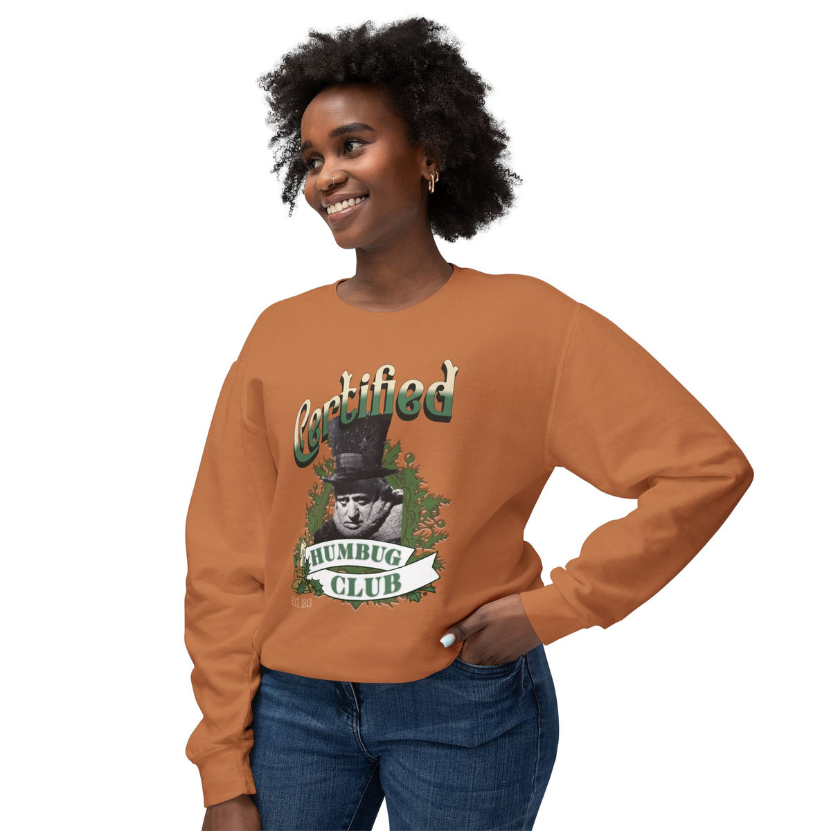 A Christmas Carol Sweatshirt Certified Humbug Club Crewneck, Funny Holiday Sweater, Unisex Gift, Casual Wear, Cozy Outfit, Christmas Jumper Sweatshirt Printify