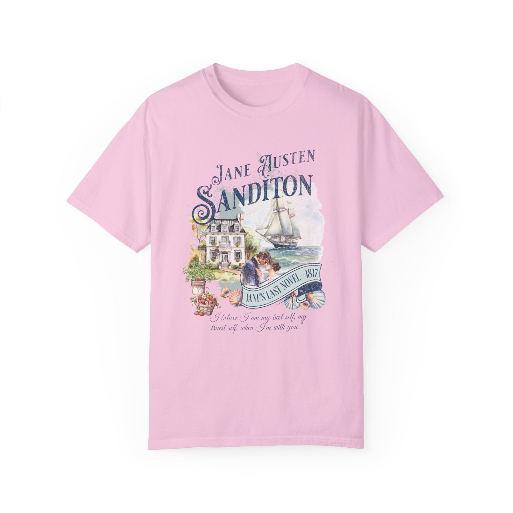 Sanditon Jane Austen Fan T-Shirt Historical Romance Reader Gift T-Shirt Printify Blossom S 