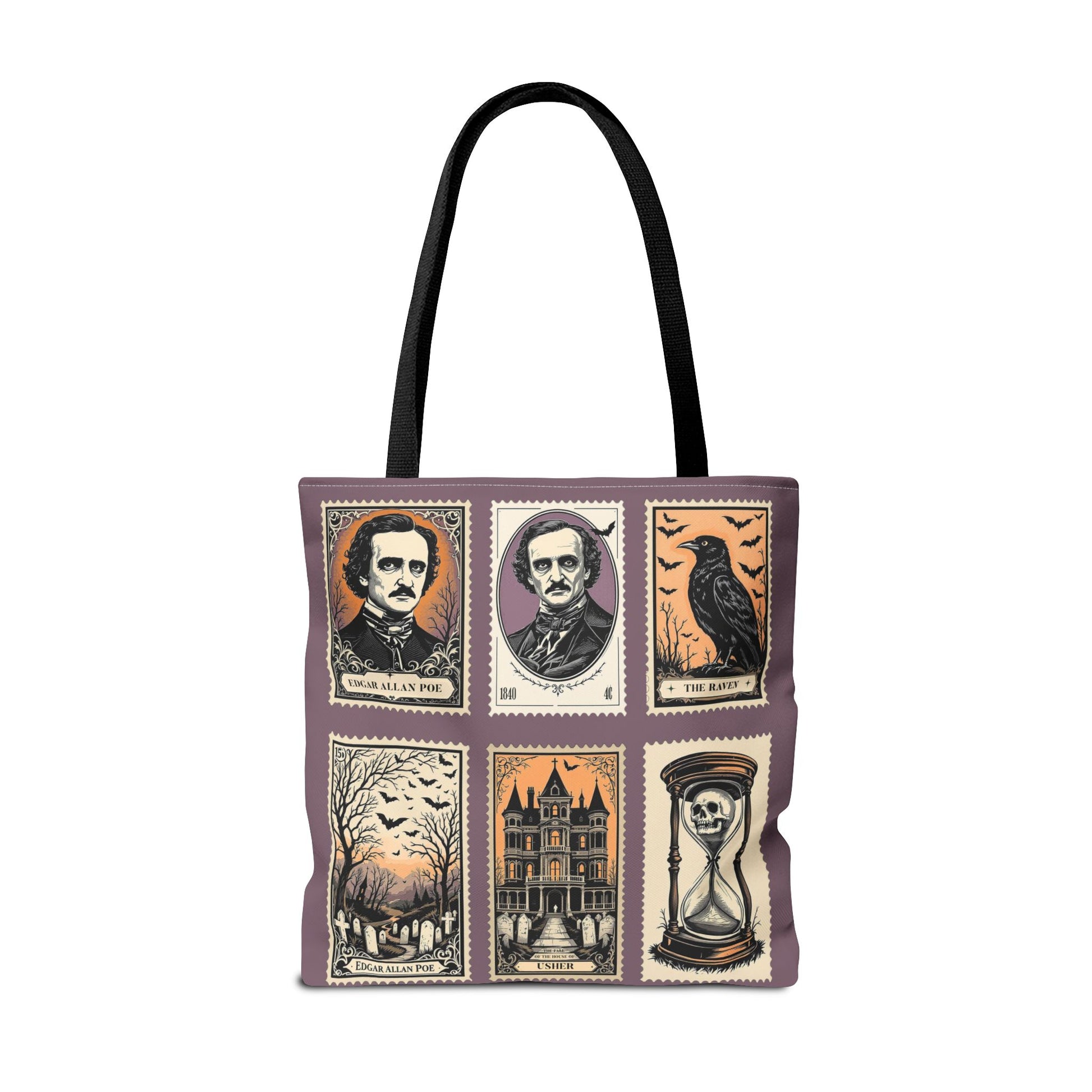 Edgar Allan Poe Tote Bag Gothic Literary Gift for Book Lover Dark Academia Macabre Accessory Halloween Tote Fall School Bag for Poetember Bags Printify