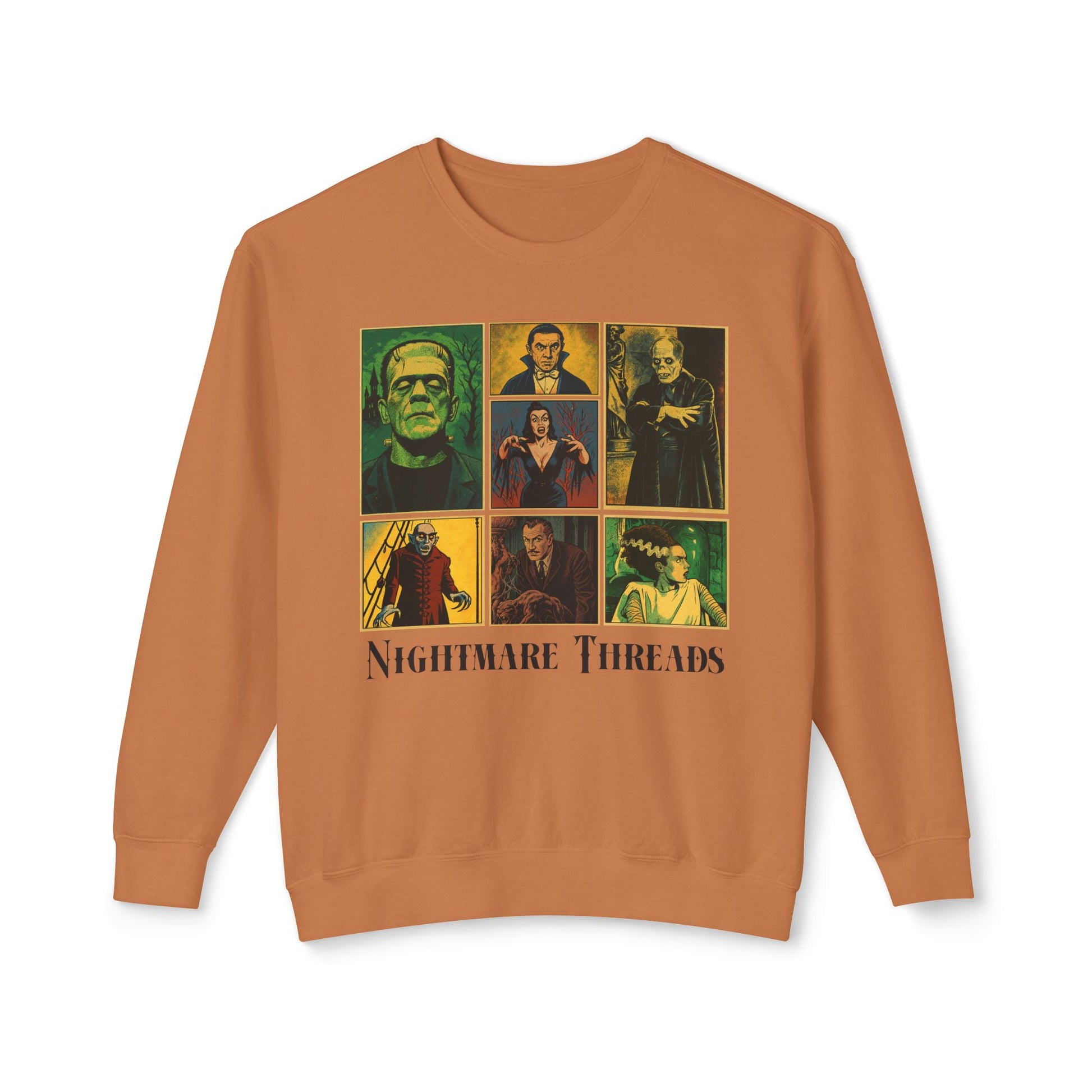 Spooky Vintage Crewneck Sweatshirt - Nightmare Threads, Halloween Apparel, Horror Movie Sweatshirt, Unisex Fashion, Cozy Fall Style Sweatshirt Printify