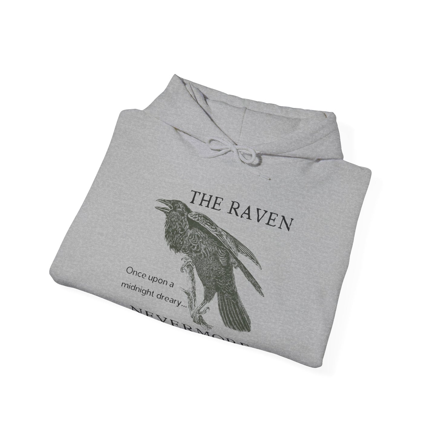 Halloween Vintage The Raven Hoodie, Spooky Season Sweater, Trick or Treating Shirt, Halloween Party Top, Edgar Allen Poe, Nevermore, Gothic Hoodie Printify   