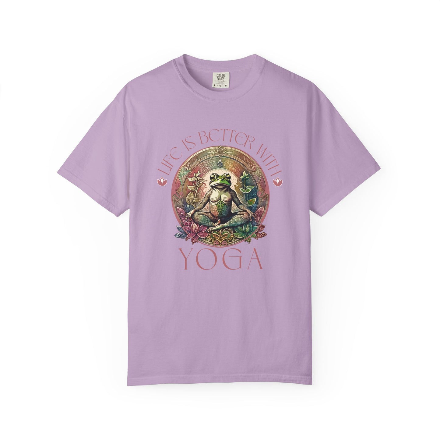 Yoga Frog Life Is Better With Yoga Unisex T-Shirt, Casual Wear, Highlander Fan Gift, T-Shirt Printify Orchid S