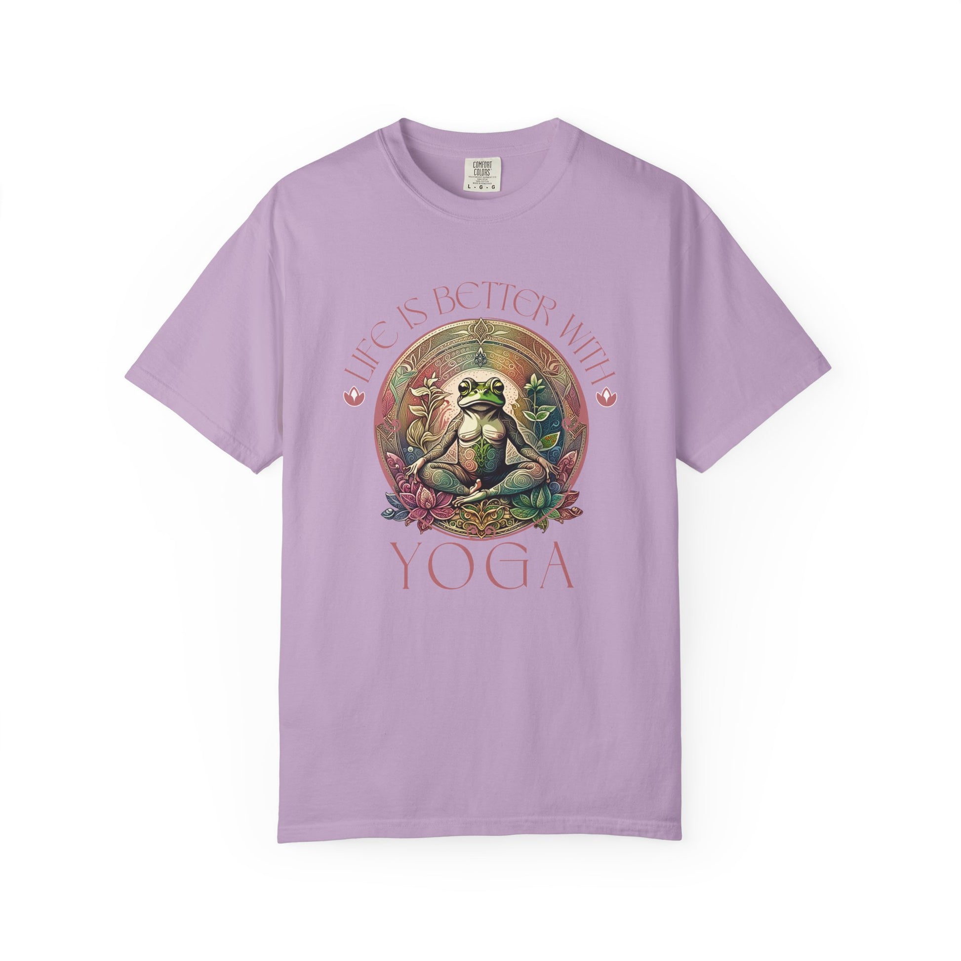 Yoga Frog Life Is Better With Yoga Unisex T-Shirt, Casual Wear, Highlander Fan Gift, T-Shirt Printify Orchid S
