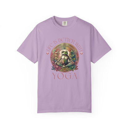 Yoga Frog Life Is Better With Yoga Unisex T-Shirt, Casual Wear, Highlander Fan Gift, T-Shirt Printify Orchid S