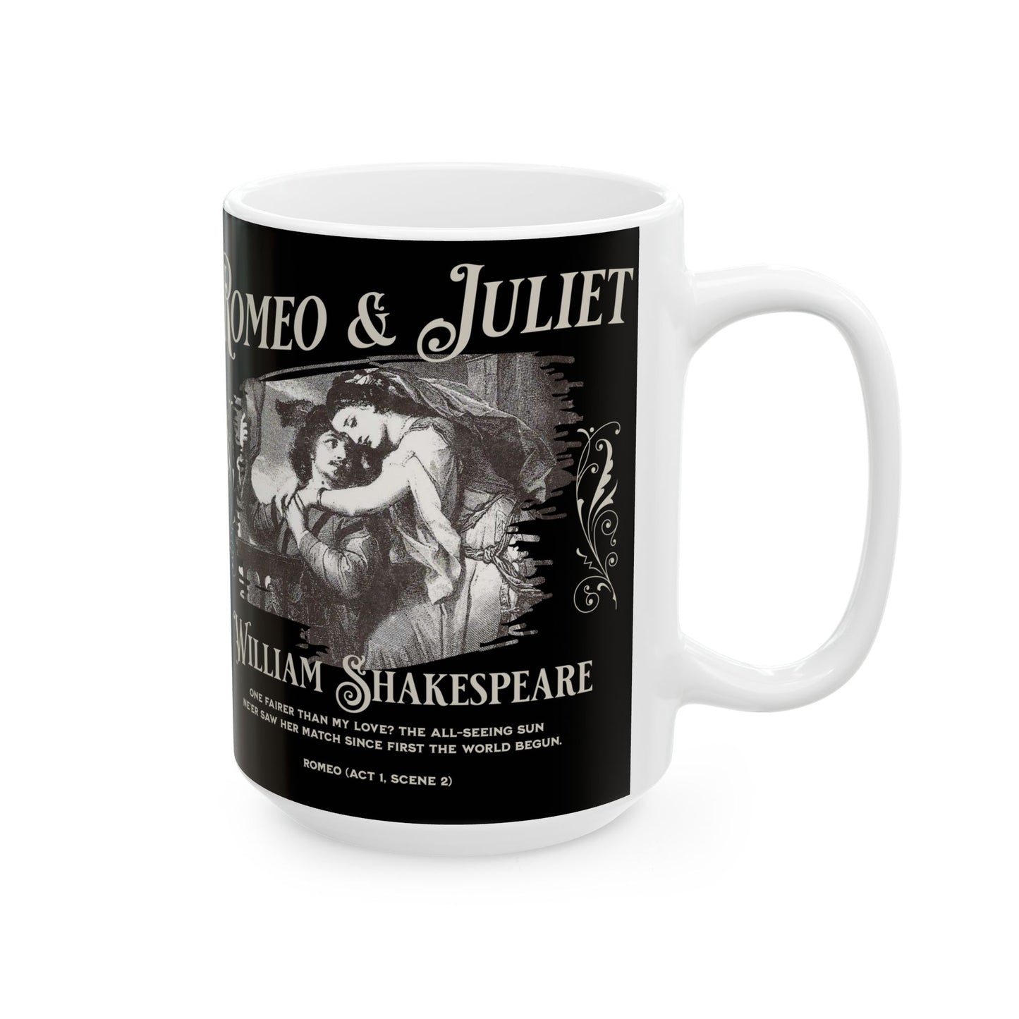 Romeo & Juliet Coffee Mug William Shakespeare Fan Gift For Theatre Lovers Dark Academia Gift Bookish Merch Playwrite Actor Gift For Birthday Mug Printify   