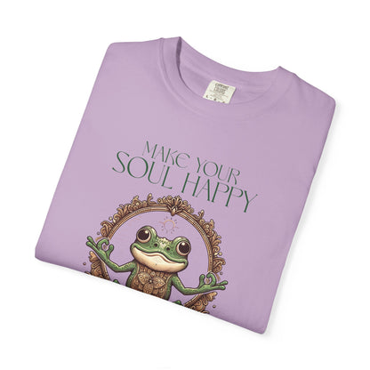 Green Yoga Frog Make Your Soul Happy Unisex T-Shirt, Casual Wear, Highlander Fan Gift,