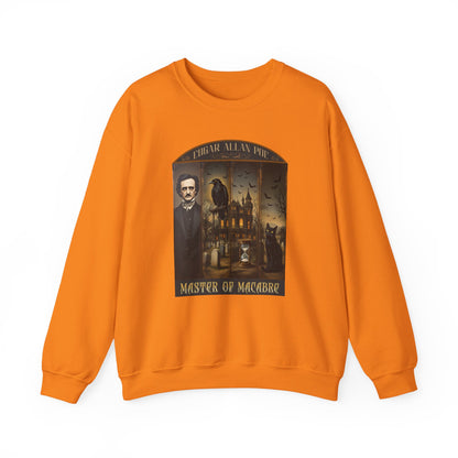 Edgar Allan Poe Sweatshirt The Raven Nevermore Gothic Horror Sweater Dark Academia Macabre Halloween Gift for Book Lovers Birthday Christmas Sweatshirt Printify Safety Orange S