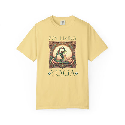 Green Yoga Frog Zen Living Unisex T-Shirt, Casual Wear, Highlander Fan Gift, T-Shirt Printify Butter S