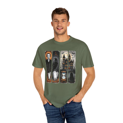 Edgar Allan Poe T-Shirt Gothic Graphic Tee The Raven Nevermore Quote Horror Literature Shirt Dark Academia Aesthetic Halloween Party Gift