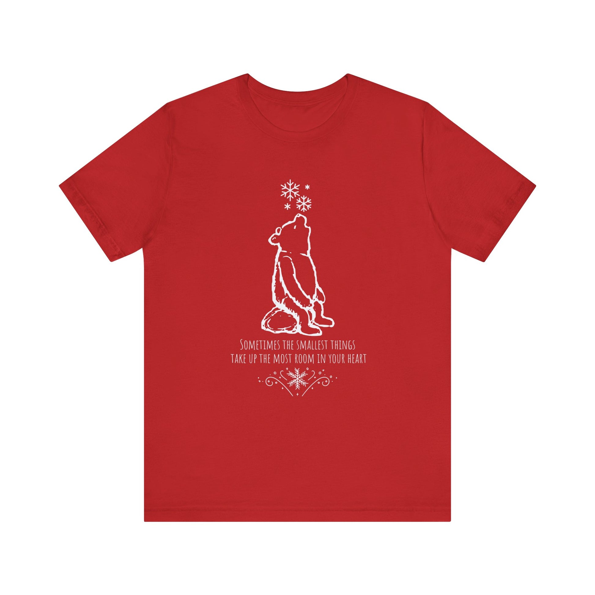 Winnie The Pooh Christmas Shirt, Pooh Bear Holiday T-Shirt, Family Matching Christmas Vacation Tshirts, A.A. Milne Shirt,  Book Lover Gifts T-Shirt Printify Red XS 