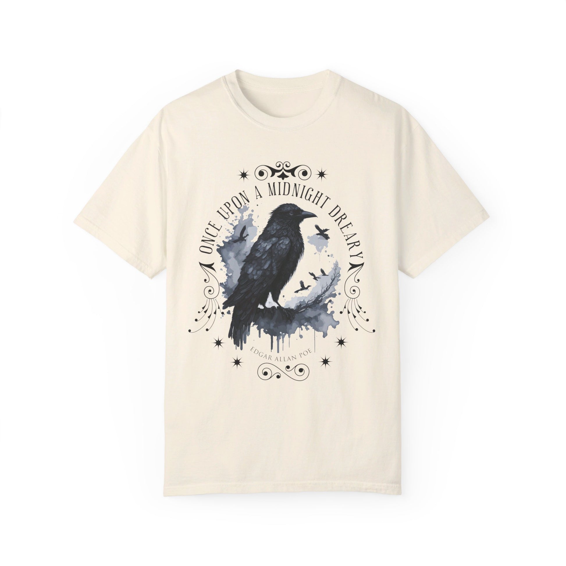 Edgar Allan Poe Shirt, The Raven Nevermore Poet, Poetry Lover Tee, Book, Reading Lover Shirt, Gothic, Light Academia Gifts, Comfort Colours T-Shirt Printify Ivory S 