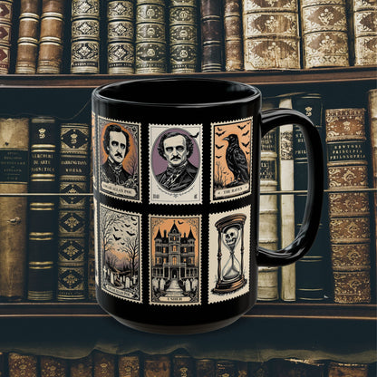Edgar Allan Poe Mug Gothic Literary Gift For Book Lover Dark Academia Macabre Fall Coffee Cup Halloween Poetember Party Gift For Bookclub Mug Printify