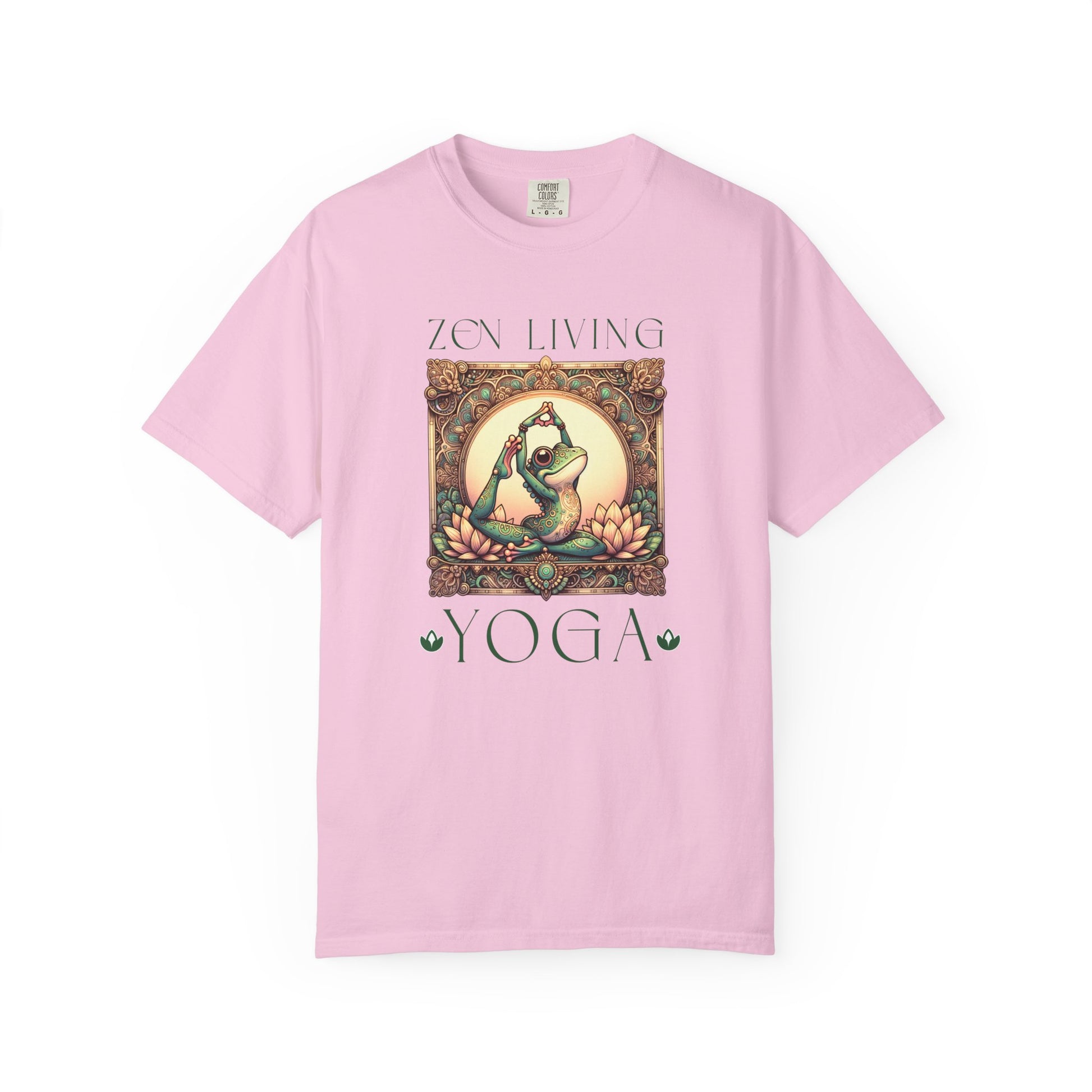 Green Yoga Frog Zen Living Unisex T-Shirt, Casual Wear, Highlander Fan Gift, T-Shirt Printify Blossom S