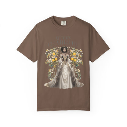 Queen Charlotte T-Shirt Literary Regency Period Tee Historical Drama Series Watching Spilling The Tea Theme Gift for Her Birthday Christmas T-Shirt Printify Espresso S