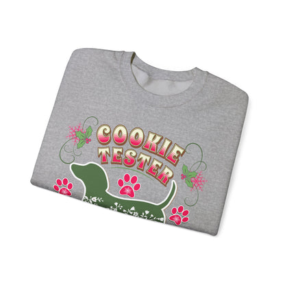 Christmas Dachshund Lover Baking Sweatshirt, Doxie Cookie Tester XMas T-Shirt, Dog Lover Shirt, Matching Family Christmas Cookie Baking Gift Sweatshirt Printify   