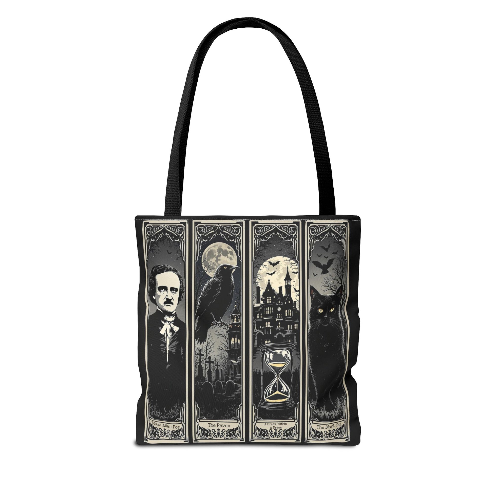 Edgar Allan Poe Tote Bag Gothic Literary Gift for Book Lover Dark Academia Macabre Accessory Halloween Tote Fall School Bag for Poetember Bags Printify