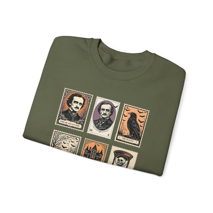 Edgar Allan Poe Sweatshirt The Raven Nevermore Gothic Horror Sweater Dark Academia Macabre Halloween Gift for Book Lovers Birthday Christmas