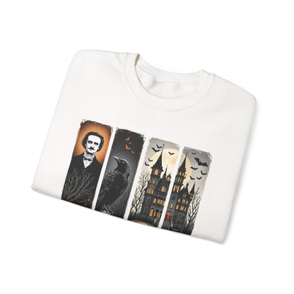 Edgar Allan Poe Sweatshirt The Raven Nevermore Gothic Horror Sweater Dark Academia Macabre Halloween Gift for Book Lovers Birthday Christmas Sweatshirt Printify