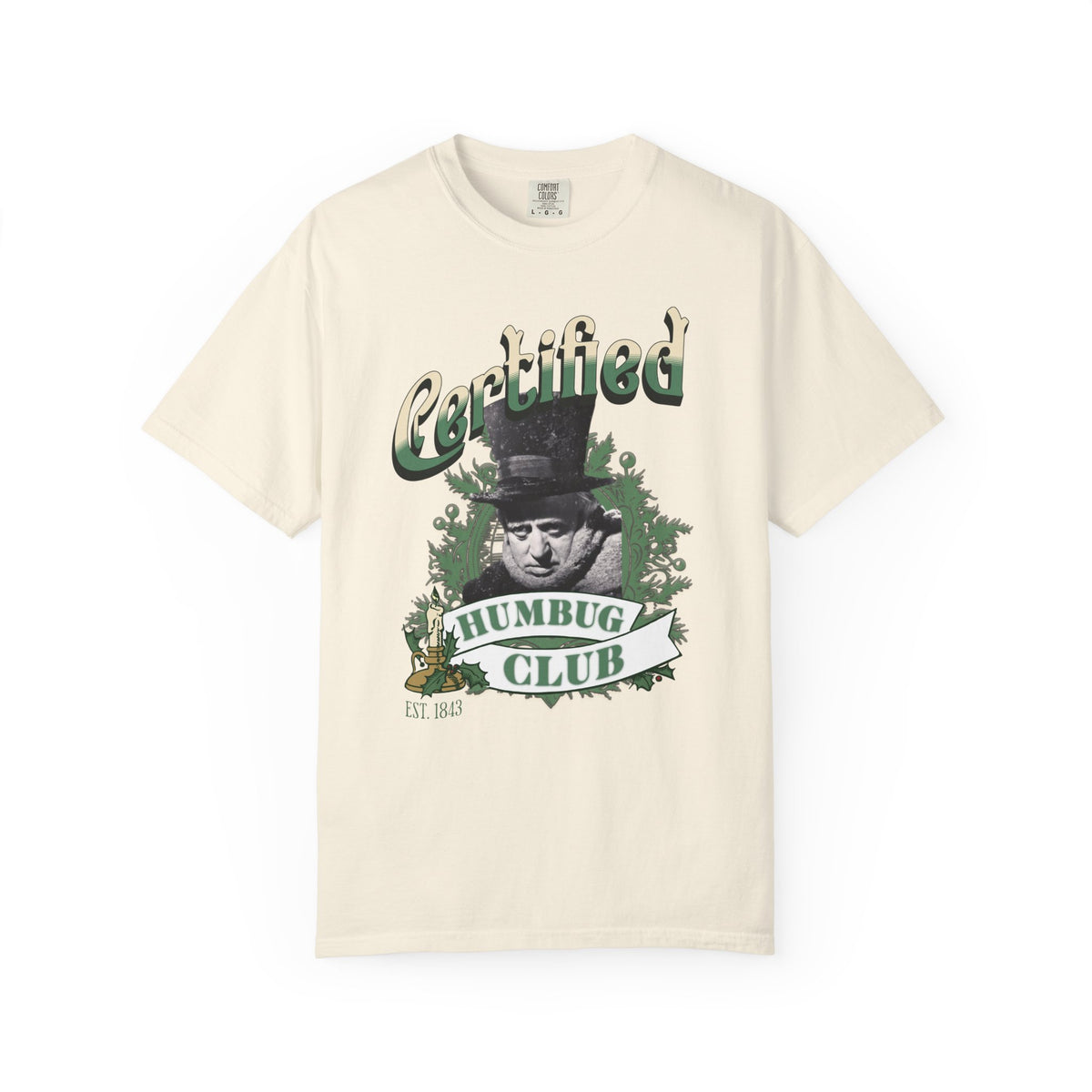 A Christmas Carol Shirt Certified Humbug Club T-Shirt | Vintage Style Unisex Tee for Holiday Fun, Christmas, Gift, Humor, T-Shirt Printify Ivory S