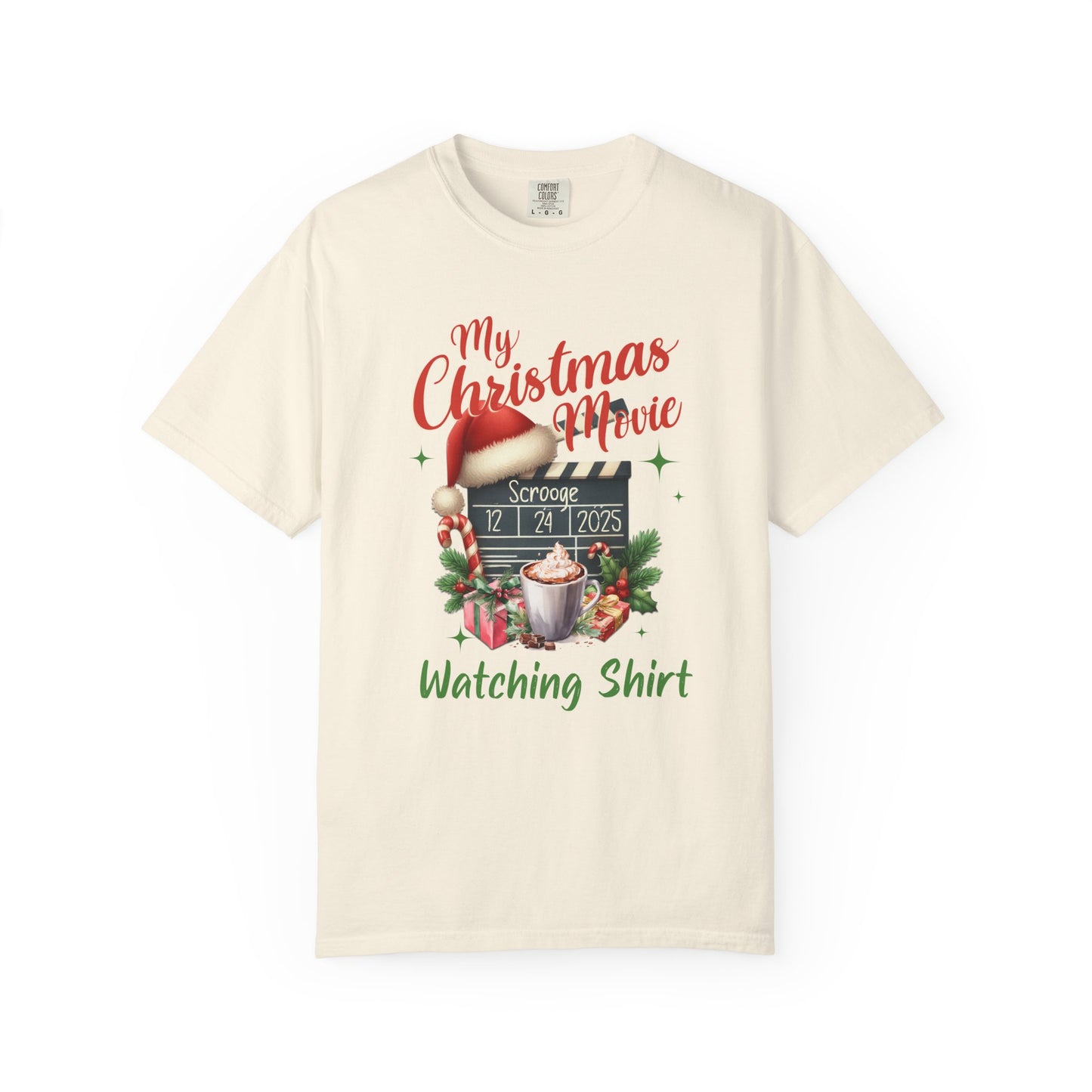 Custom Christmas Movie Watching Shirt, Holiday Movie Sweatshirt, Funny Gift For Her, Festive Shirts, Family Group Shirts, Xmas Keepsake Gift T-Shirt Printify Ivory S
