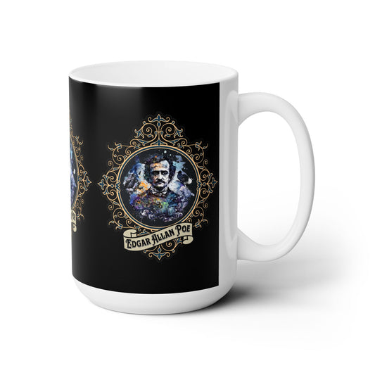 Edgar Allan Poe Retro Portrait Coffee Mug Mug Printify 15oz  