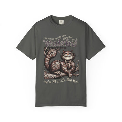 Cheshire Cat Alice in Wonderland TShirt Comfort Colors Oversized T-Shirt Dark Academia Mad Hatter Tea Party Bookish Book Lover Booktok Gift T-Shirt Printify Pepper S