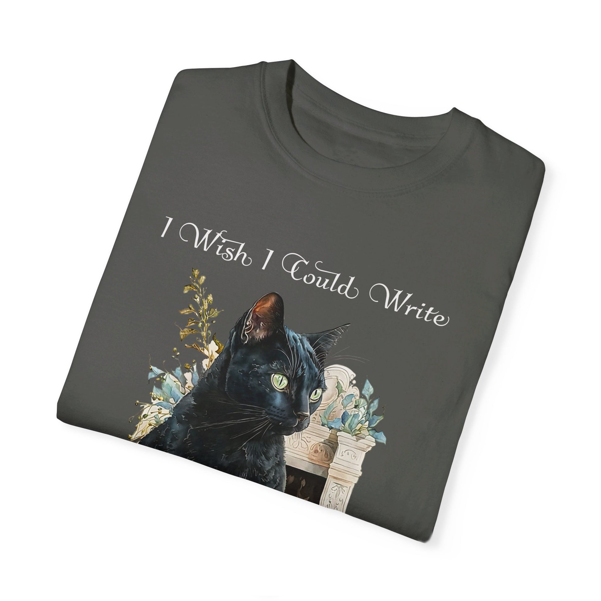 Edgar Allan Poe T-Shirt The Black Cat Nevermore The Raven Poe Fan Art Poetry Book Lover, Dark Cottagecore Macabre Gift, Light, Dark Academia T-Shirt Printify   
