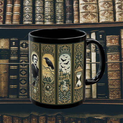 Edgar Allan Poe Mug Gothic Literary Gift For Book Lover Dark Academia Macabre Fall Coffee Cup Halloween Poetember Party Gift For Bookclub Mug Printify 11oz