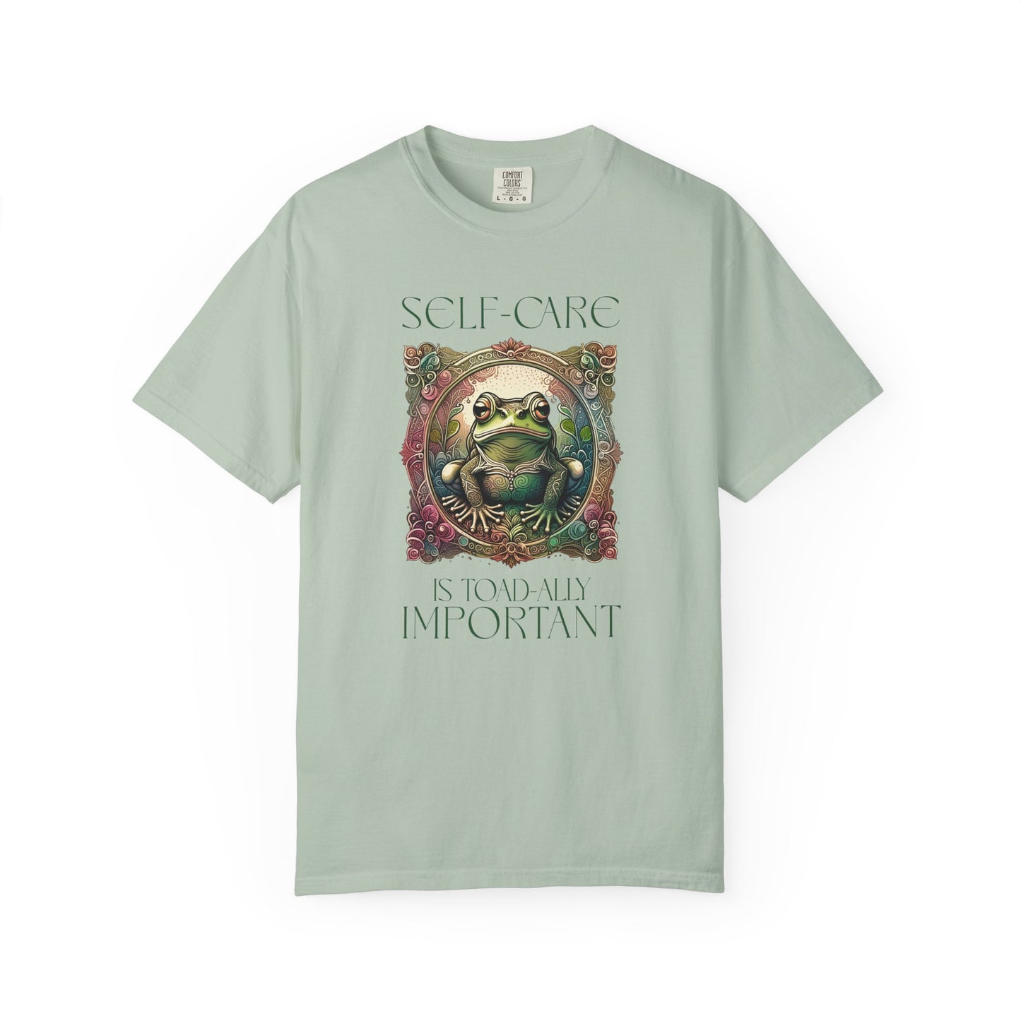Green Yoga Frog Self-Care Is Toad-ally Important Unisex T-Shirt, Casual Wear, Highlander Fan Gift, T-Shirt Printify Bay S