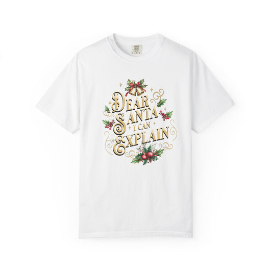 I Can Explain Christmas T-Shirt, Funny Holiday Gift, Dear Santa I'm the Reason Why Tee, Unisex Casual Wear, Festive Apparel T-Shirt Printify White S