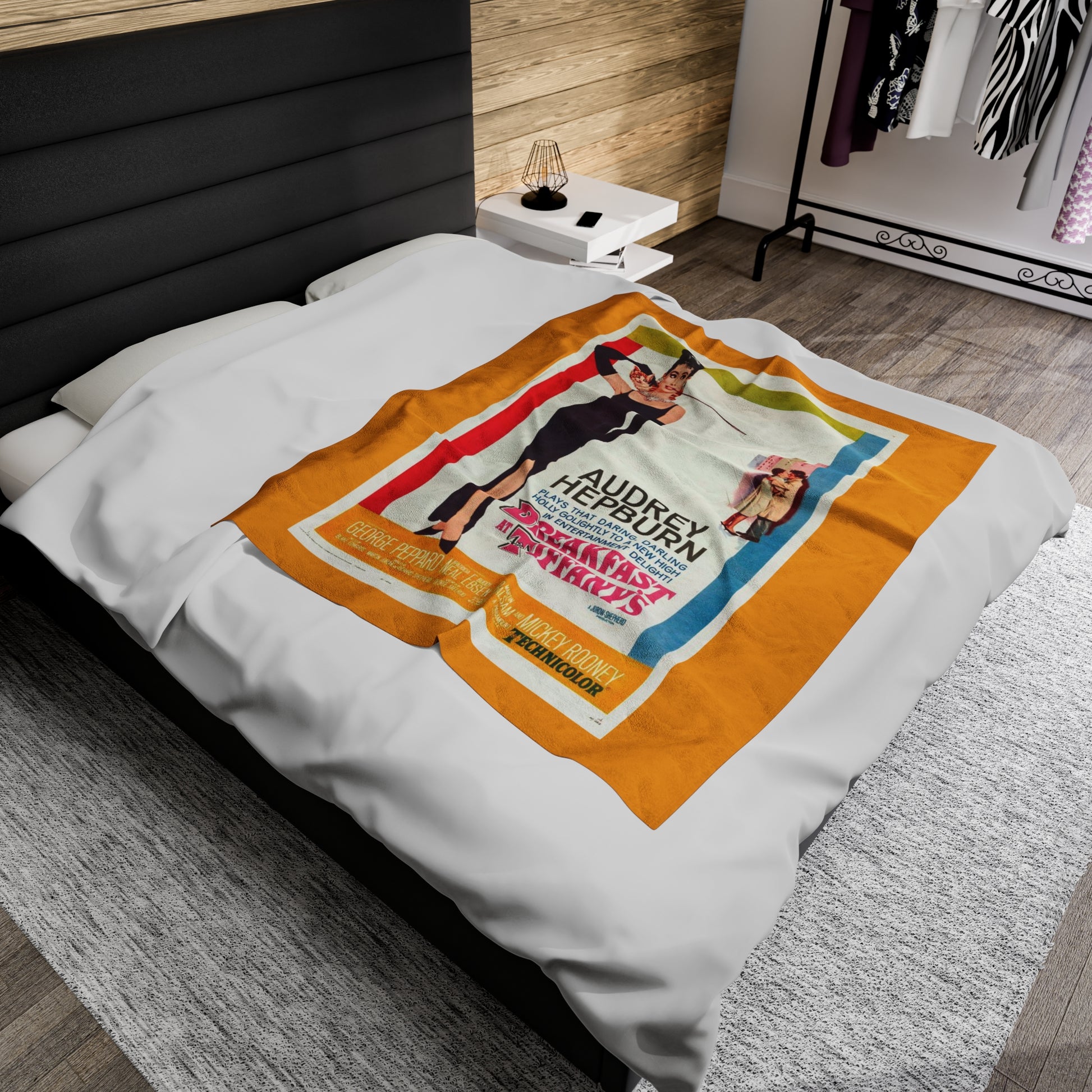 Breakfast at Tiffany's T & Co Throw Blanket, Soft Classic Audrey Hepburn, Book Lover Reading, Movie Poster Blanket, Truman Capote Fan Gift All Over Prints Printify   