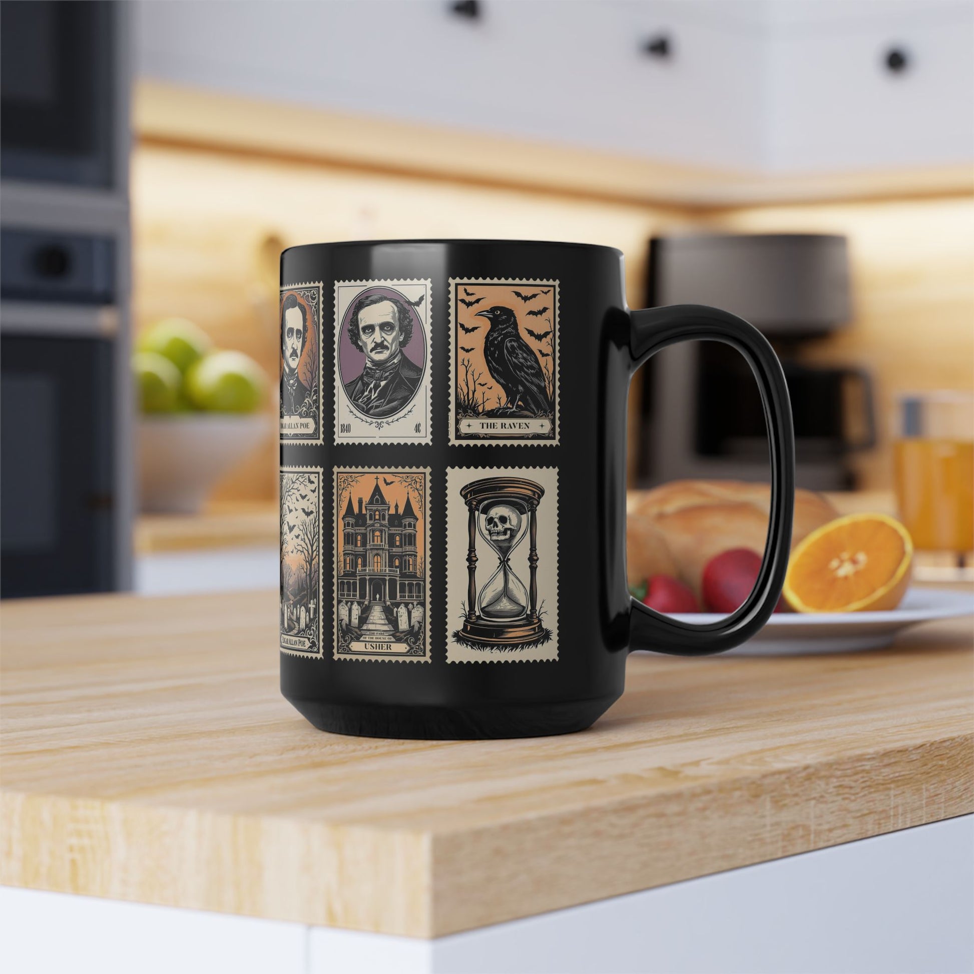 Edgar Allan Poe Mug Gothic Literary Gift For Book Lover Dark Academia Macabre Fall Coffee Cup Halloween Poetember Party Gift For Bookclub Mug Printify