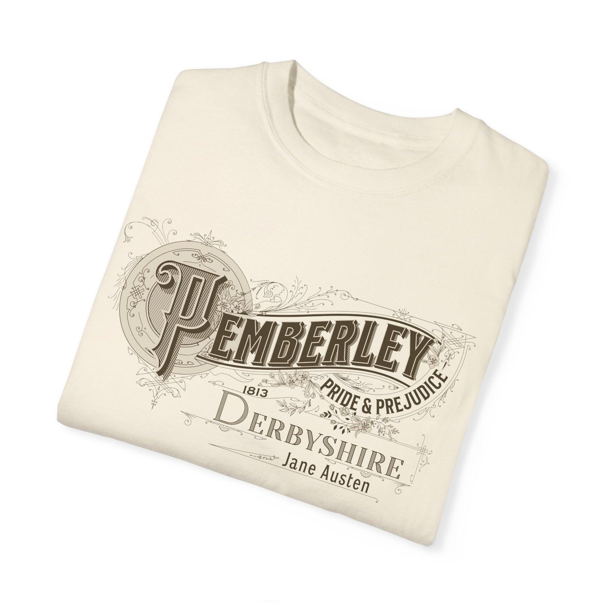 Pemberley TShirt Jane Austen Shirt Pride And Prejudice Gift For Jane Austen Fan Bookish Bookclub Gift Pemberly Derbyshire Fitzwilliam Darcy T-Shirt Printify   