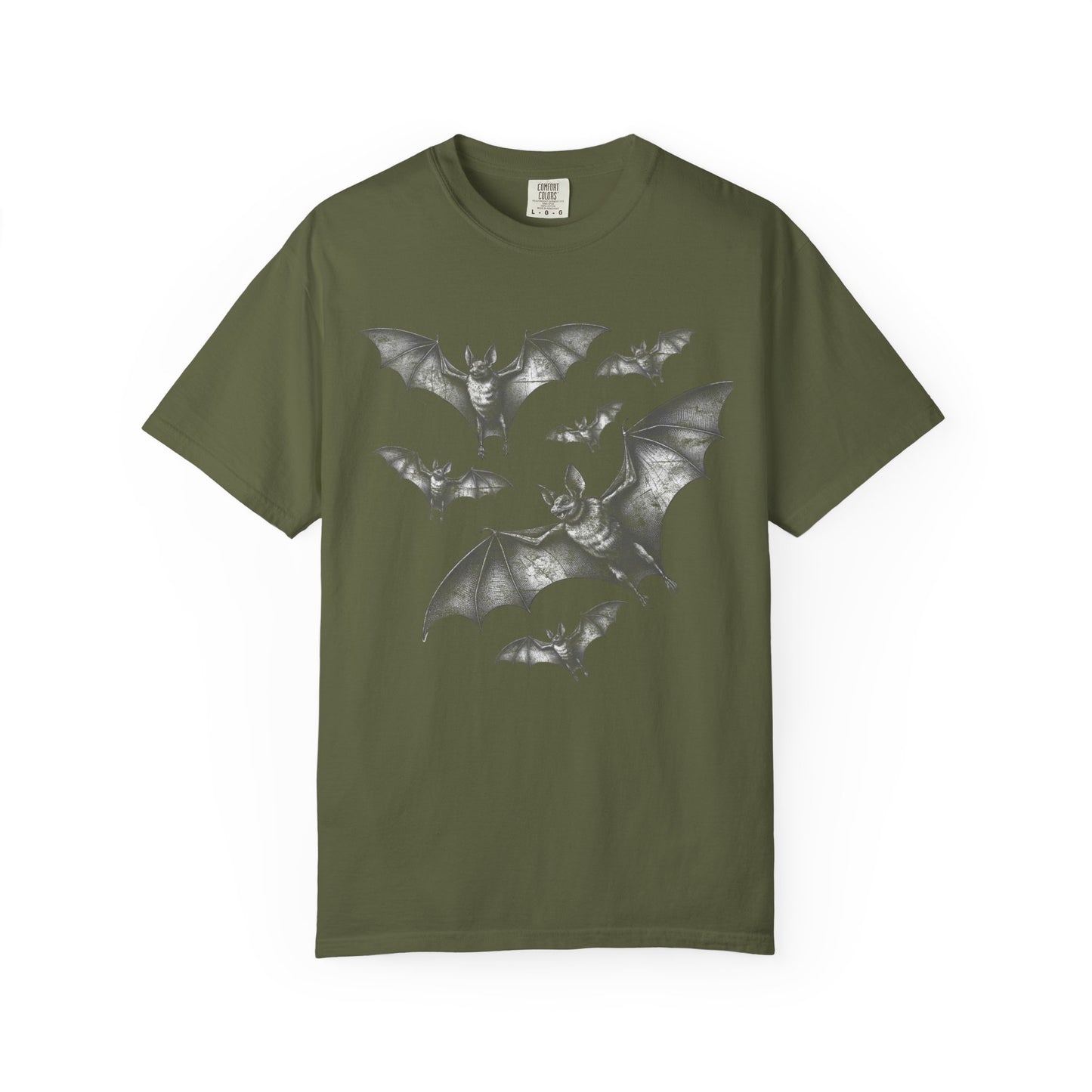 Bat Retro Goth TShirt Vintage Grunge Style Bat Shirt For Halloween Party Spooky Vibes Witchy Dark Academia Comfort Colors Oversized Shirt T-Shirt Printify