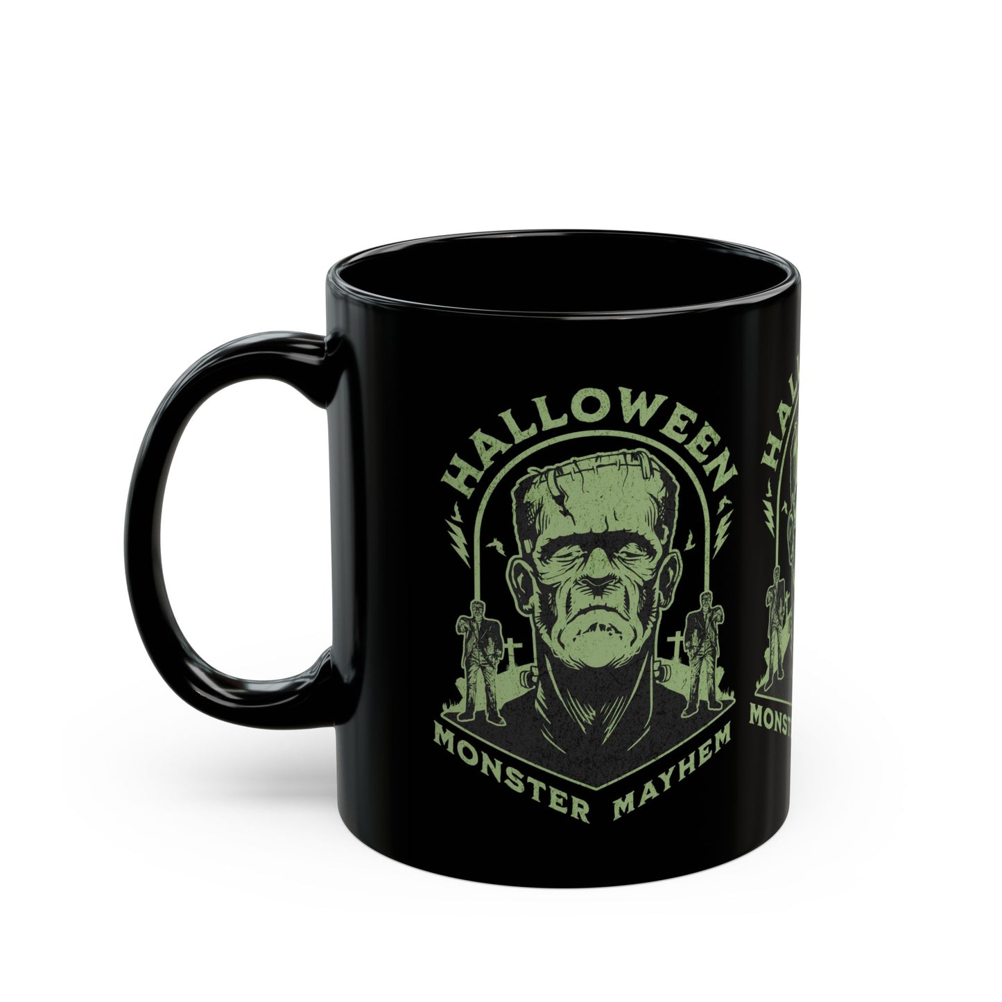 Frankenstein Monster Coffee Mug, Spooky Halloween Coffee, Tea Mug, Haunting Horror Movie Gift for Halloween, Dark Academia, Book Lover Gift Mug Printify 11oz  