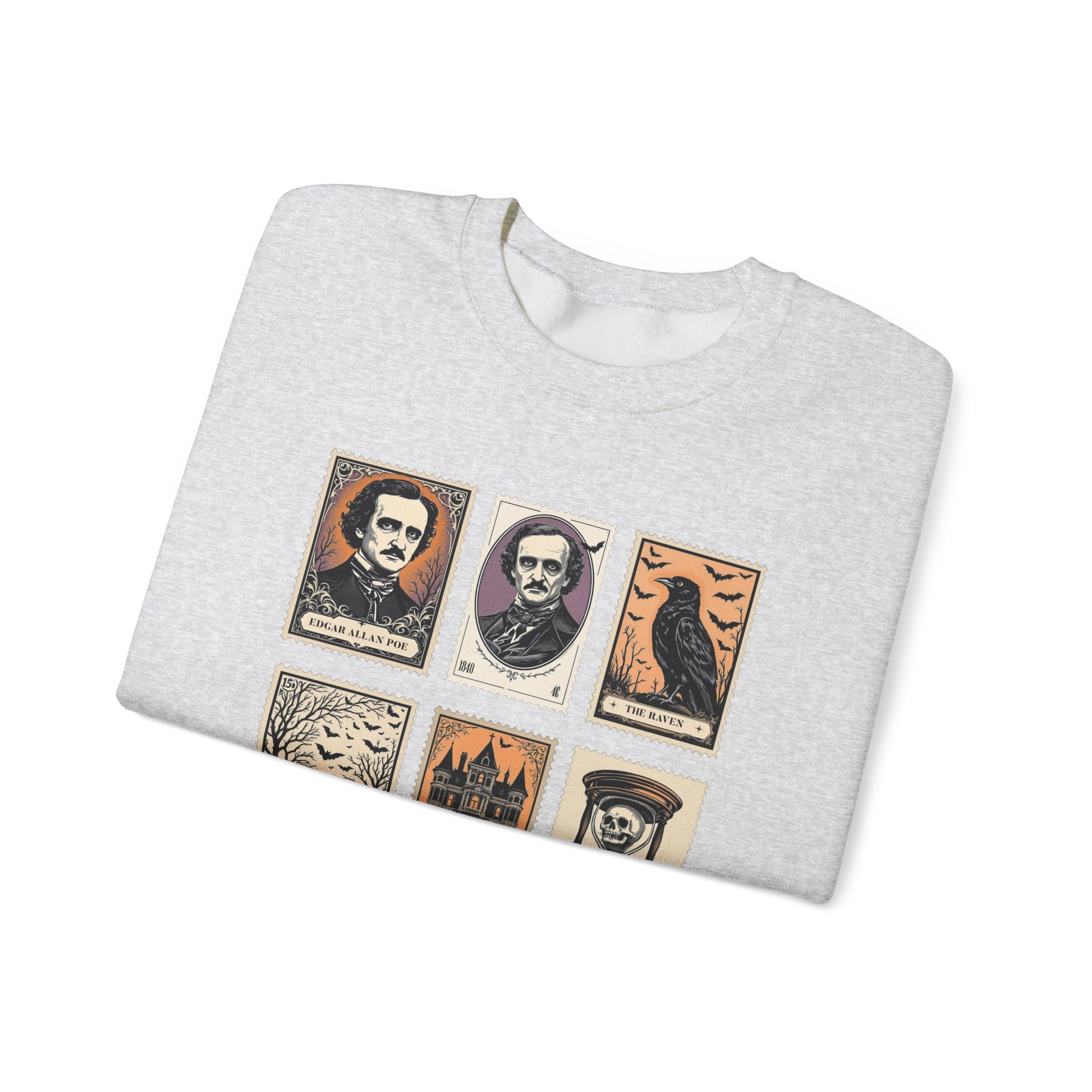 Edgar Allan Poe Sweatshirt The Raven Nevermore Gothic Horror Sweater Dark Academia Macabre Halloween Gift for Book Lovers Birthday Christmas Sweatshirt Printify