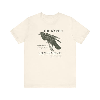 Halloween Vintage The Raven TShirt, Spooky Season Tee, Trick or Treating Shirt, Halloween Party T-Shirt, Edgar Allen Poe, Nevermore, Gothic T-Shirt Printify Natural XS 