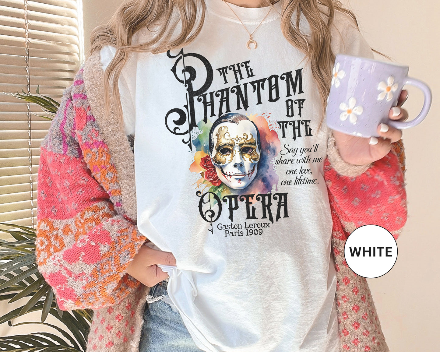 The Phantom Of The Opera Tshirt Broadway Musical Lover Broadway Theatre Lover Gift For Birthday Christmas Retro 80's Paris Opera House Shirt T-Shirt Printify   