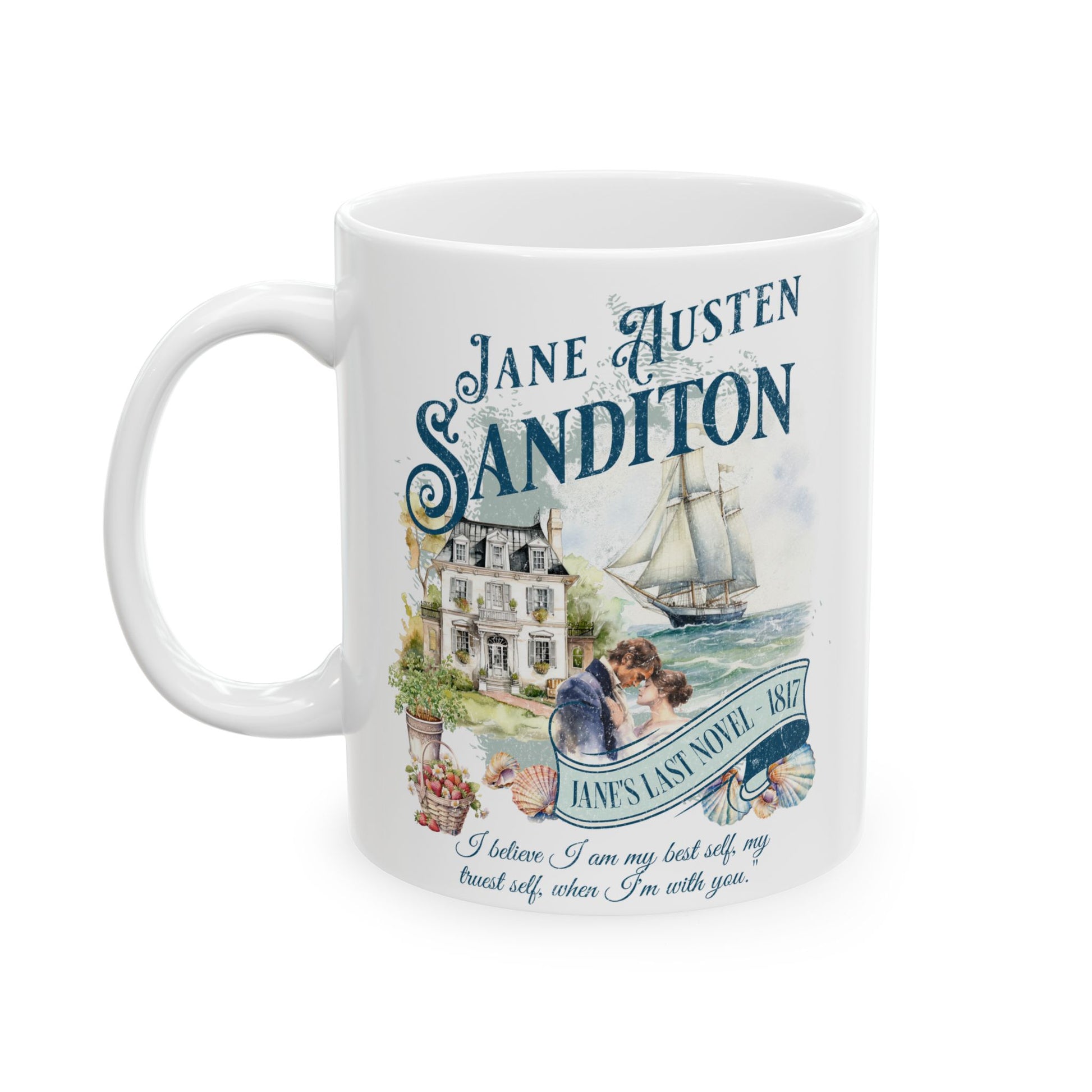 Jane Austen Sanditon Coffee Mug Historical Romance Reader Gift For Book Lover Light Academia Bookclub Gift Birthday Mom Her Christmas Gift Mug Printify   