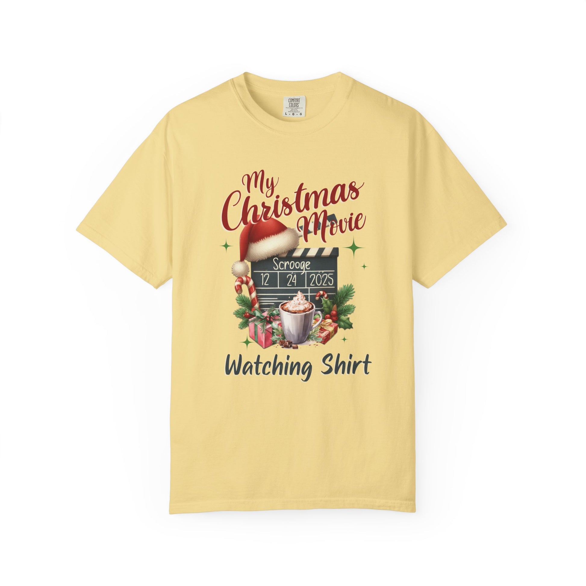 Custom Christmas Movie Watching Shirt, Holiday Movie Sweatshirt, Funny Gift For Her, Festive Shirts, Family Group Shirts, Xmas Keepsake Gift T-Shirt Printify Butter S
