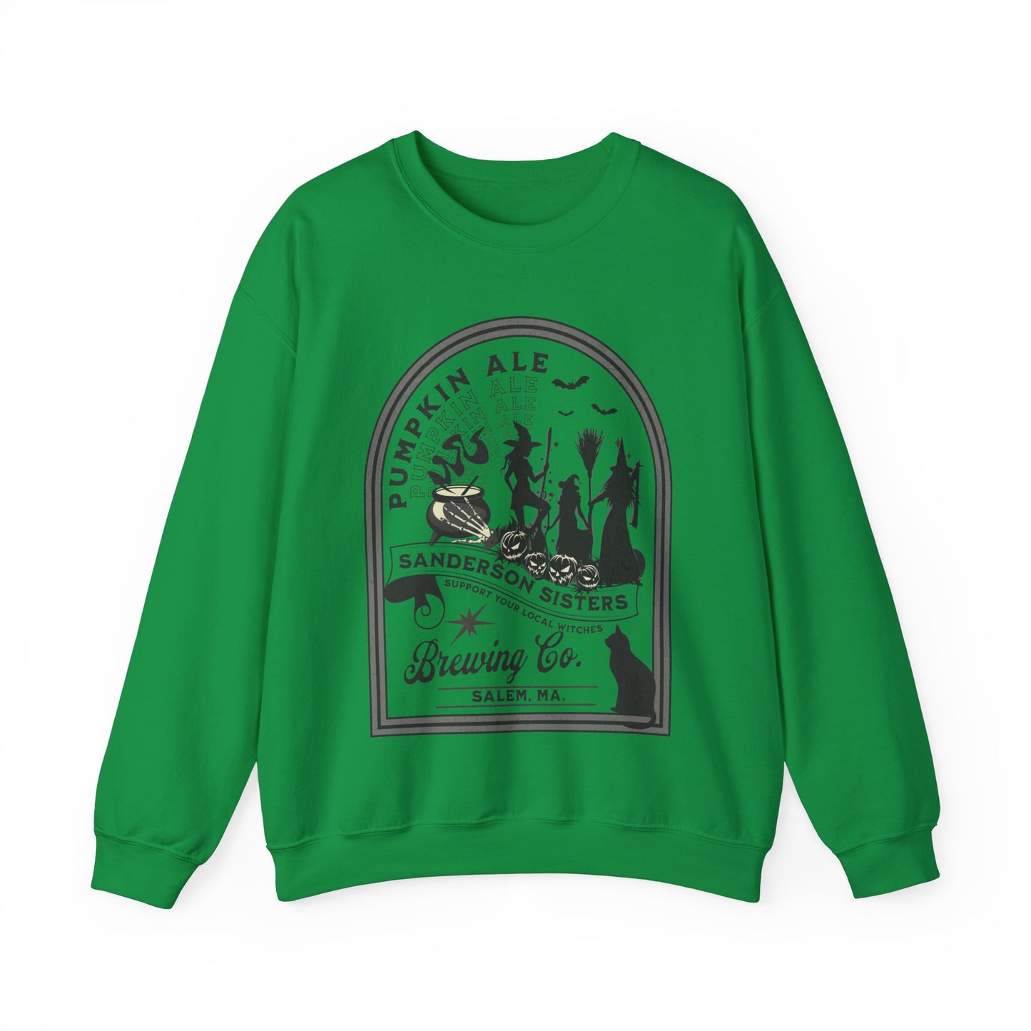 Halloween Sanderson Sisters Sweatshirt, Witchy Graphic Gift, Salem Witches Brewery, Fall Festival Party Shirt, Witch Trials Sweatshirt Sweatshirt Printify S Irish Green 