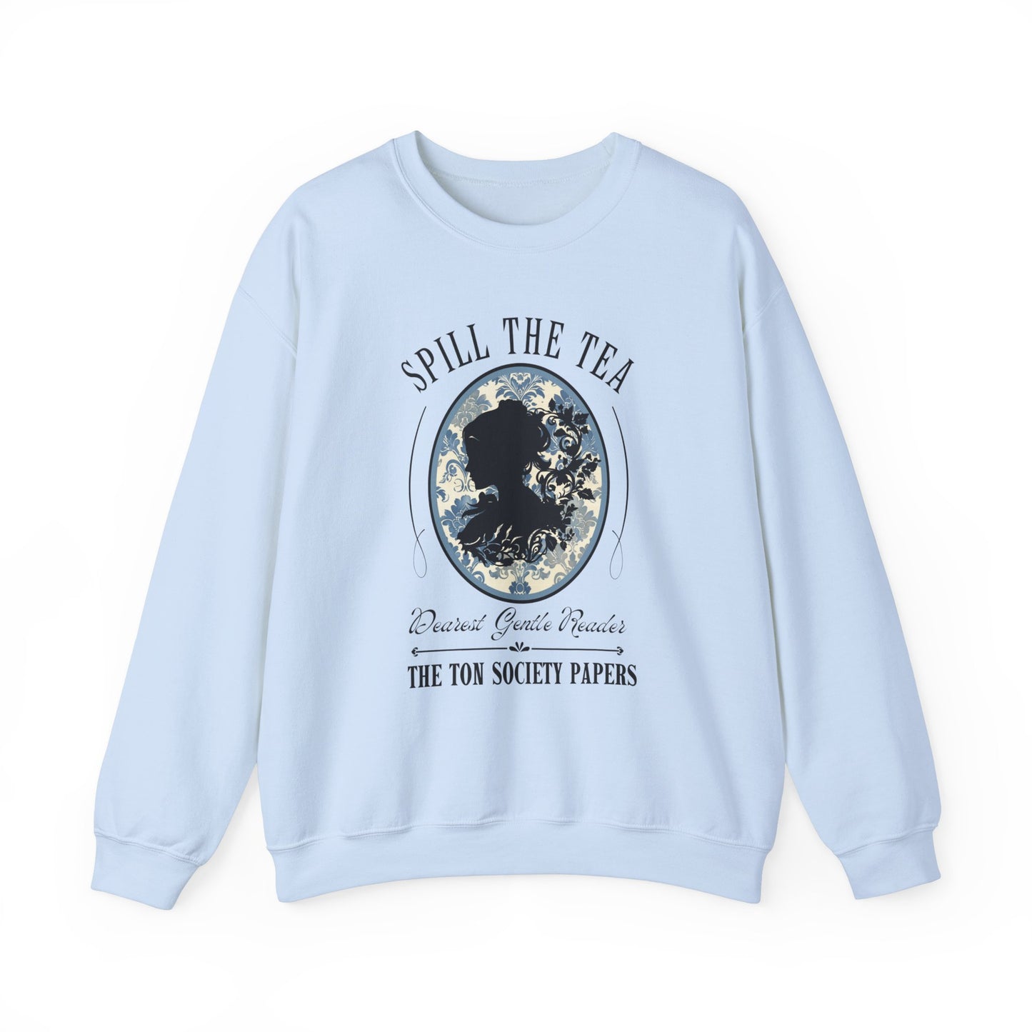 Dearest Gentle Reader Sweatshirt Regency England Ton Society Papers Gift Bridgerton Fan Historical Drama Romance Reader Gift Bookclub Gift Sweatshirt Printify S Light Blue 