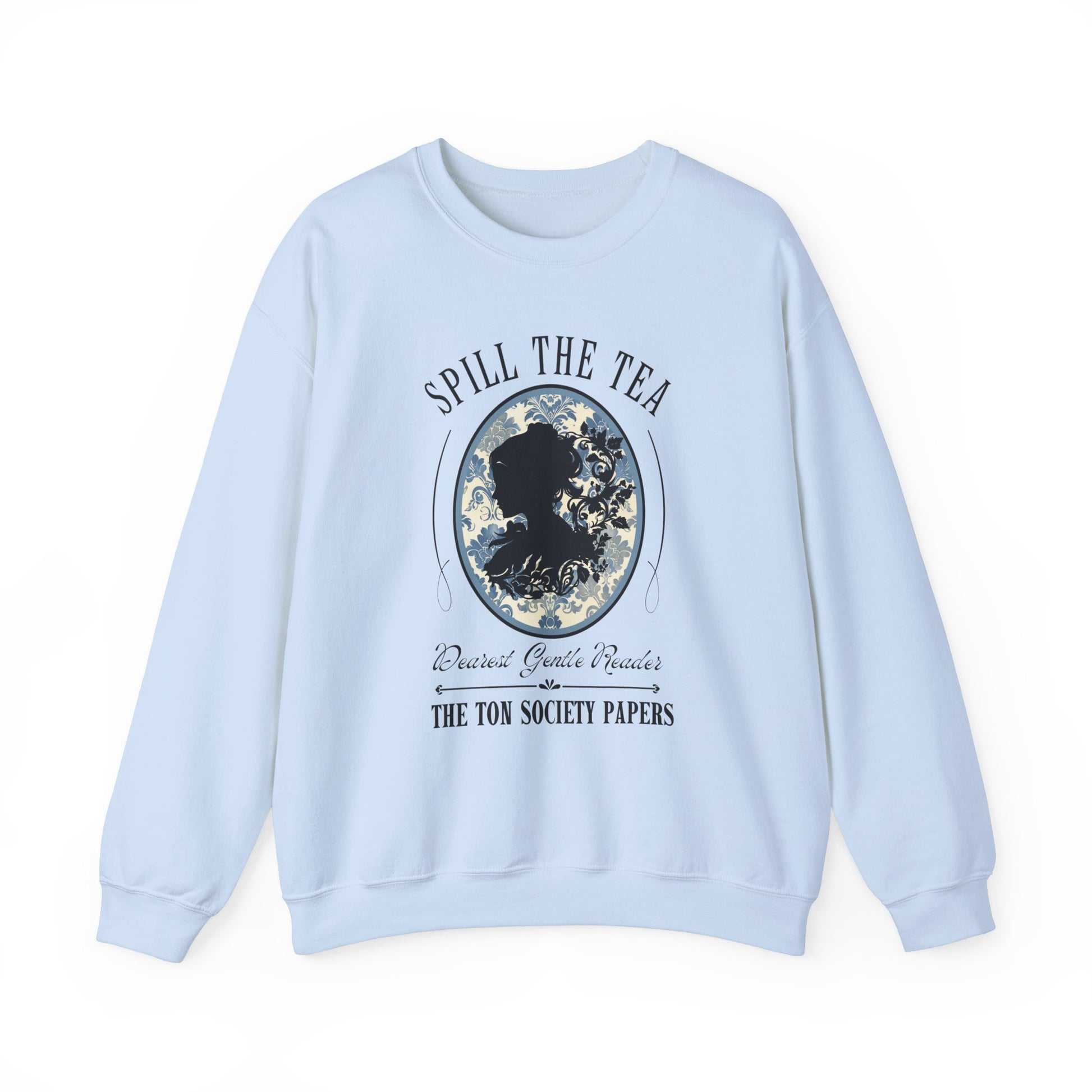 Dearest Gentle Reader Sweatshirt Regency England Ton Society Papers Gift Bridgerton Fan Historical Drama Romance Reader Gift Bookclub Gift Sweatshirt Printify S Light Blue 