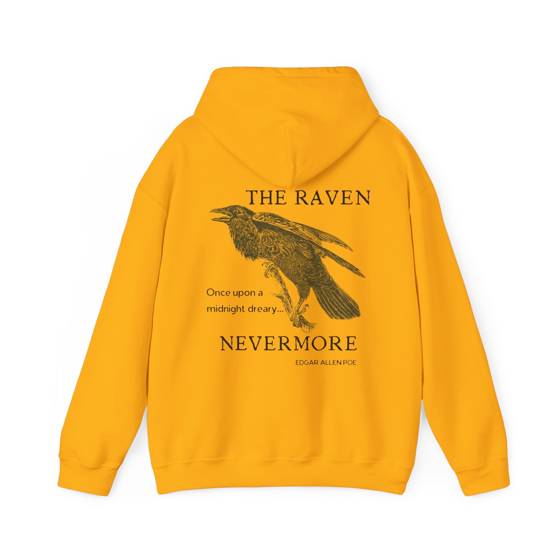 Halloween Vintage The Raven Hoodie, Spooky Season Sweater, Trick or Treating Shirt, Halloween Party Top, Edgar Allen Poe, Nevermore, Gothic Hoodie Printify   