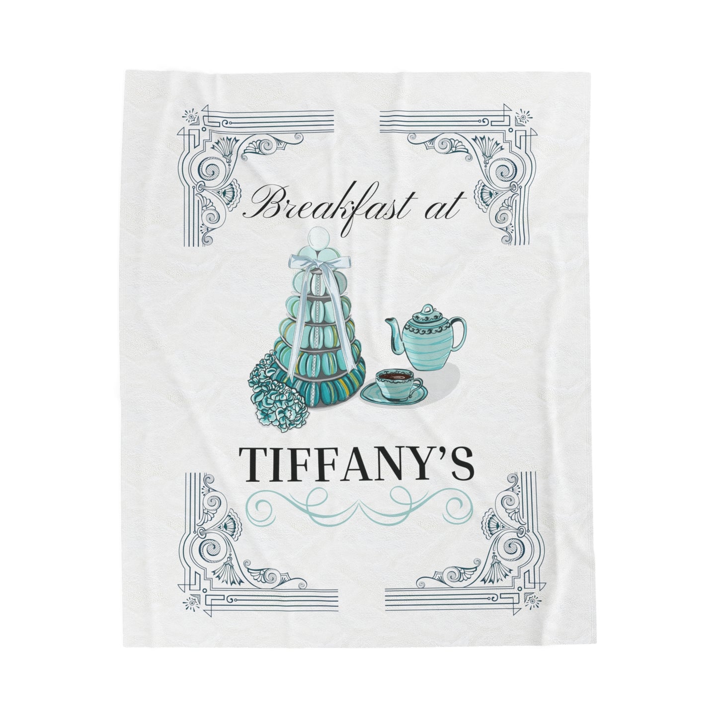 Breakfast at Tiffany's T & Co Throw Blanket, Soft Classic Audrey Hepburn, Book Lover Reading, Movie Watching Blanket, Truman Capote Fan Gift All Over Prints Printify 50" × 60"  