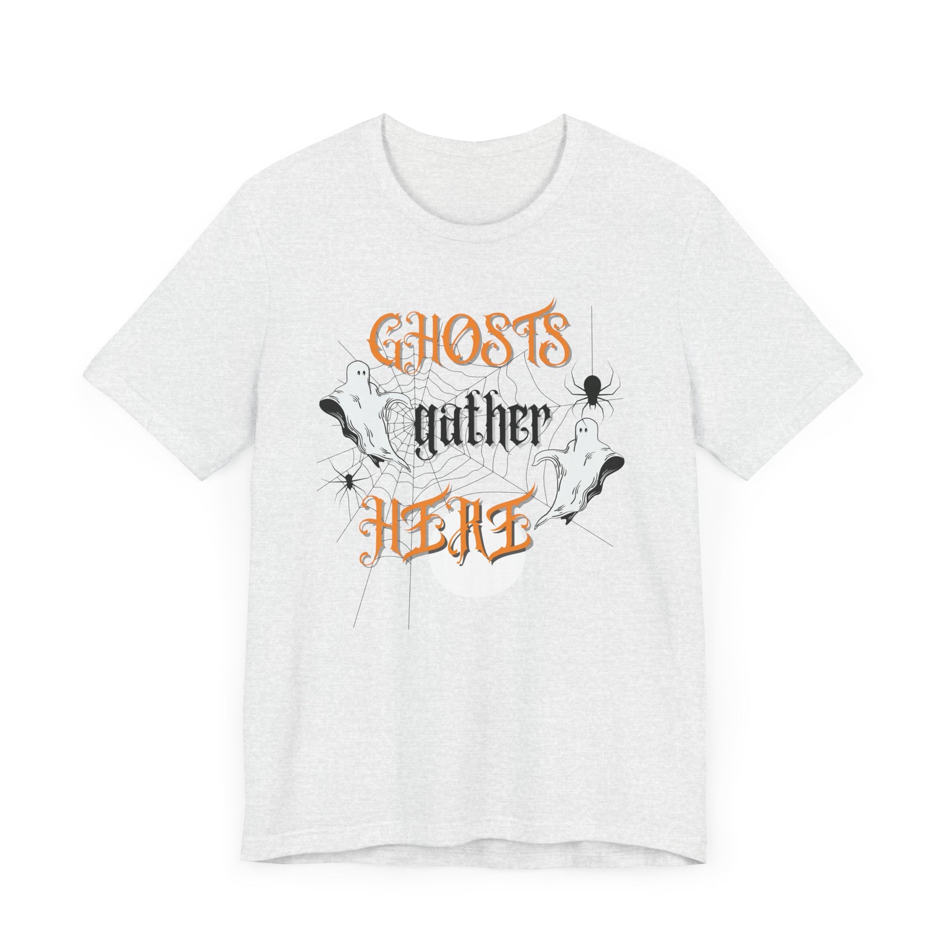 Halloween Ghosts and Spiders & TShirt, Spooky Season Tee,  Trick or Treating Shirt, Halloween Party T-Shirt, Creepy Autumn Style T Shirt T-Shirt Printify   