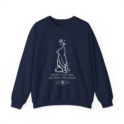 Winnie The Pooh Christmas Sweatshirt, Pooh Bear Holiday Sweater Family Matching Christmas Vacation Shirts, A.A. Milne Shirt Book Lover Gifts Sweatshirt Printify S Navy 